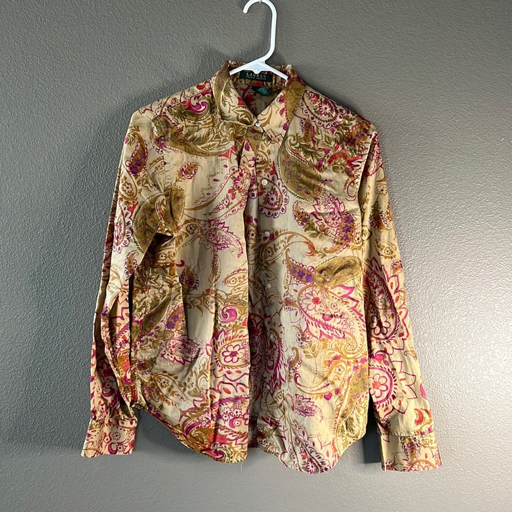Ralph Lauren long sleeve button down Vegas style shirt
